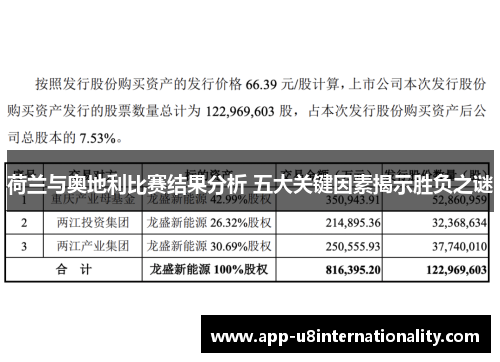 荷兰与奥地利比赛结果分析 五大关键因素揭示胜负之谜