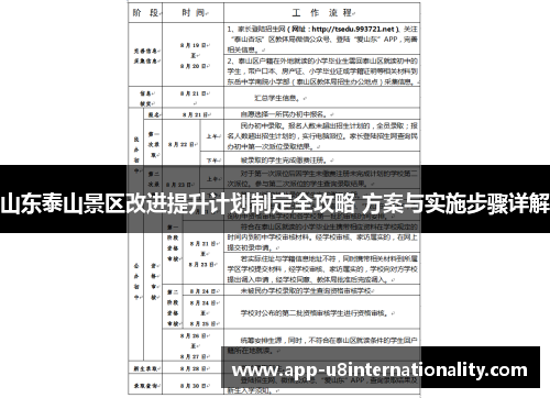 山东泰山景区改进提升计划制定全攻略 方案与实施步骤详解