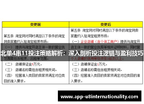 北单4串11投注策略解析：深入剖析投注逻辑与盈利技巧